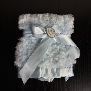 BEARINGTON BABY Collection Light Blue Swirly Security Blanket Lovey Satin Trim